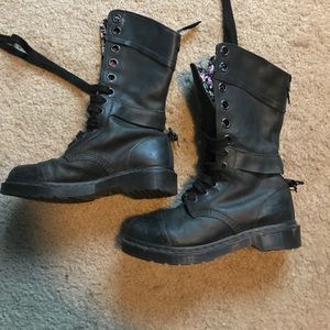 Tall dr. Martens flip down boots